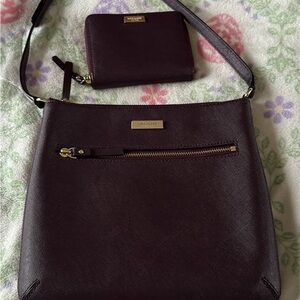 Kate Spade Dark Brown Crossbody Bag and Wallet